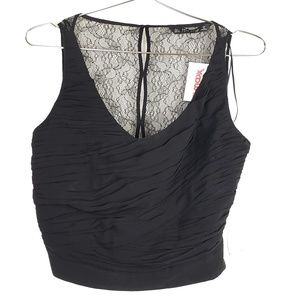 ⭐ NWT Zara Lace Back Black Blouse Crop Top